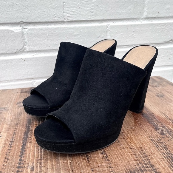 Chinese Laundry Black Suede Albright Platform, SZ 7.5 EUC - Picture 2 of 8